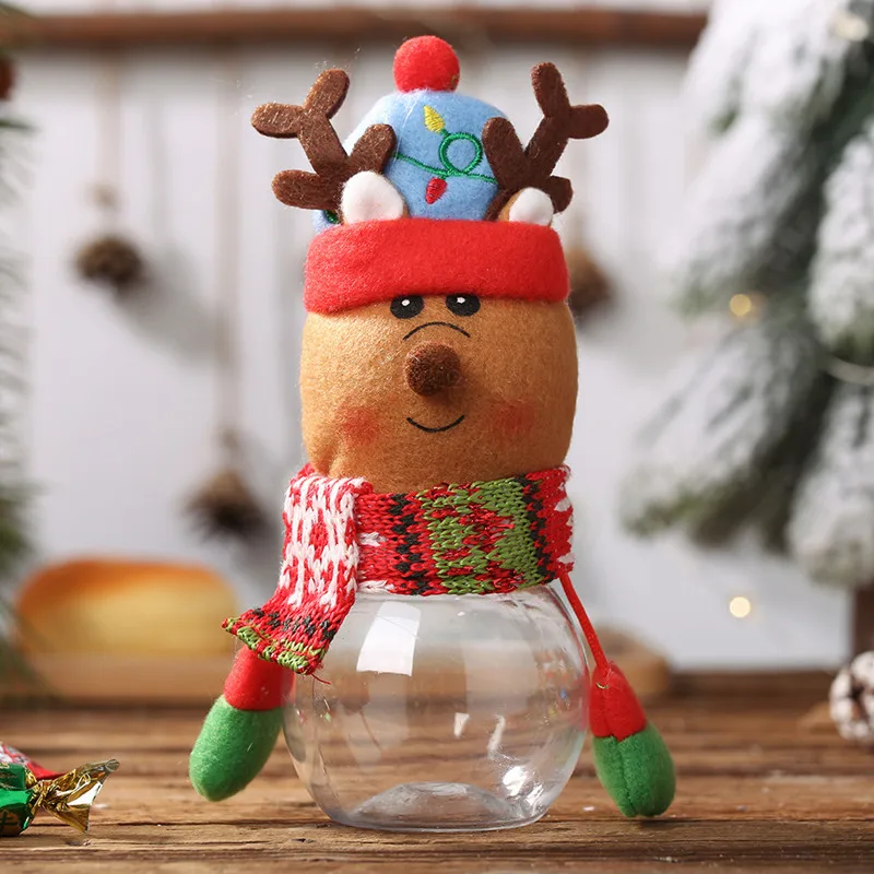 elk Санта мешки Navidad конфеты драги хранения может рождественские украшения для домашнего подарка банка для хранения еды Noel год - Цвет: elk