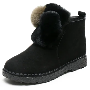 

SWONCO Womens Shoes Winter Genuine Leather Snow Boots Short Tube Thick Fur Warm Winter Boots 2019 High Top Casual Warm Shoes
