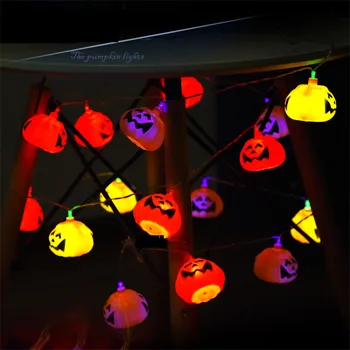 

CLAITE 2.7M 16 LED Halloween Pumpkin String Lights LED Fairy Lights for Festivals Christmas Halloween Decor Lights