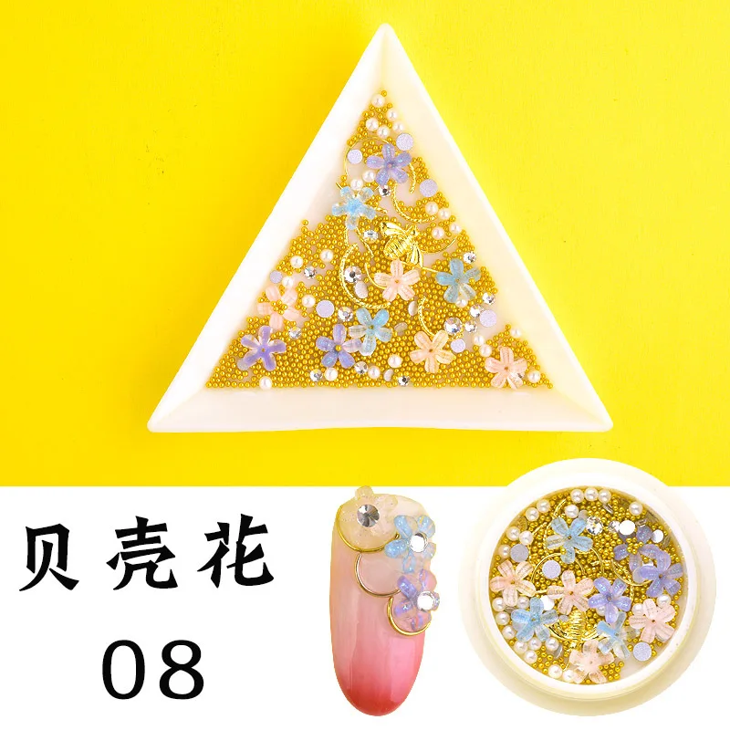 1 Box 3D Nail Art Decoration DIY Nail Decorating Accessories Metal Mixed Shapes Geometry Golden DIY Nail Art Tools,HJJHHJ - Цвет: 08