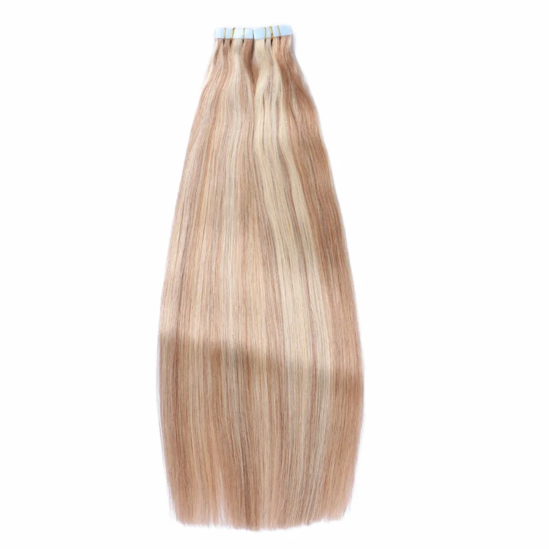 P27/613 Ombre Human Hair Tape In Extensions Mongolian 20inch 2.5g/pcs Seamless Skin Weft PU Straight 100% Remy Hair Extensions