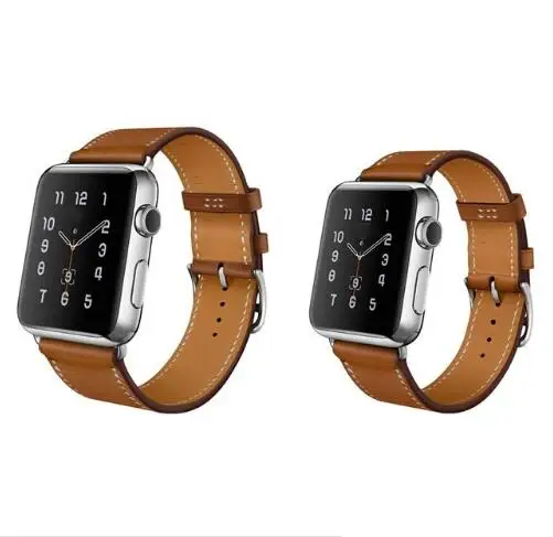 Ремешок из натуральной кожи для iwatch Series 6/5/4/3/2/1 браслет Apple Watch band SE Single Tour 38 42 40 мм 44