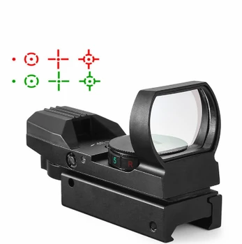

Hot 20mm Rail Riflescope Hunting Optics Holographic Red Dot Sight Reflex 4 Reticle Tactical Scope Collimator Sight Lens
