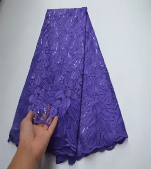 

French Lace Fabric African Embroidered Tulle Lace Fabric With Stones Nigerian Lace Fabric For Wedding Party Dress