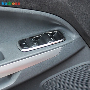 

For Ford EcoSport 2013 2014 2015 2016 Interior Inner Door Window Lift Button Switch Panel Cover Trim ABS Chrome Accessories