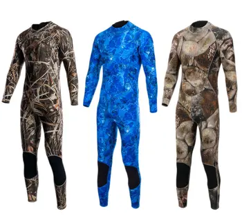 

2020 3mm Camouflage Diving Suit Warm Winter Swimming One-Piece Long-Sleeved Swimsuit Padded Men's Jellyfish Suit