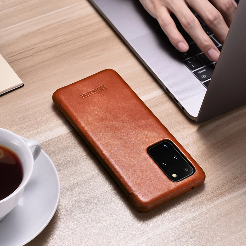 Genuine Leather Flip Case for Samsung Galaxy S20 ultra Luxury Protective Phone Cover For Sumsung S20 Plus