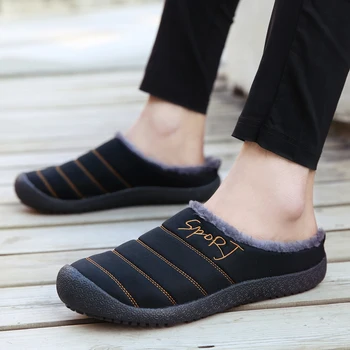 

Women Men Cotton House Slippers Winter Warm Soft Antiskid Indoor Home Walking Shoes Bedroom Slippers
