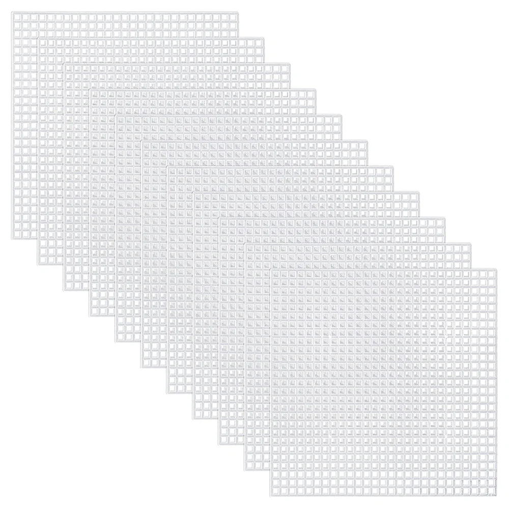 30Pcs 8x8cm Square Mesh Cross Stitch Sewing Plastic Canvas Sheets For DIY Embroidery Acrylic Yarn Crafting Knit Crochet Projects | Дом и сад
