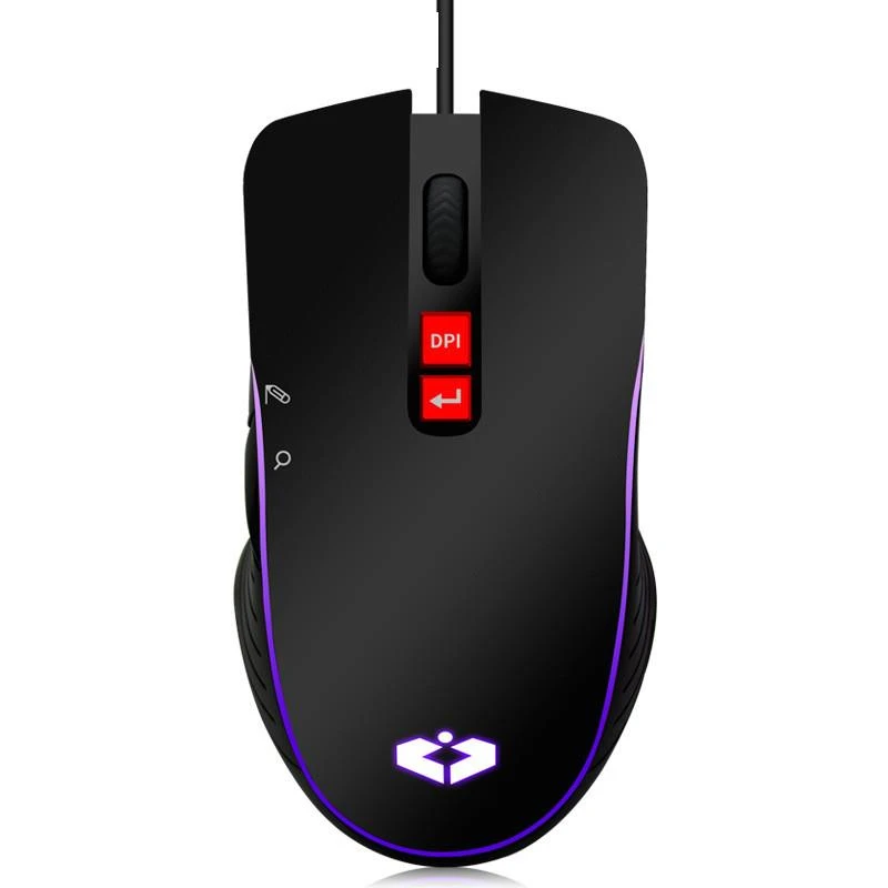 SeenDa Проводная игровая мышь 3200 dpi Регулировка умной голосовой мыши для компьютера, ноутбука, офиса, английской речевой перевод/тип/Поиск мыши - Цвет: black