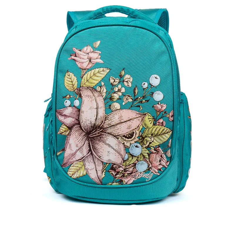 Гризли дети начальной школы сумки для детей школьный рюкзак цветочный водонепроницаемый ортопедические рюкзаки для девочек класса 1-4 Детская сумка