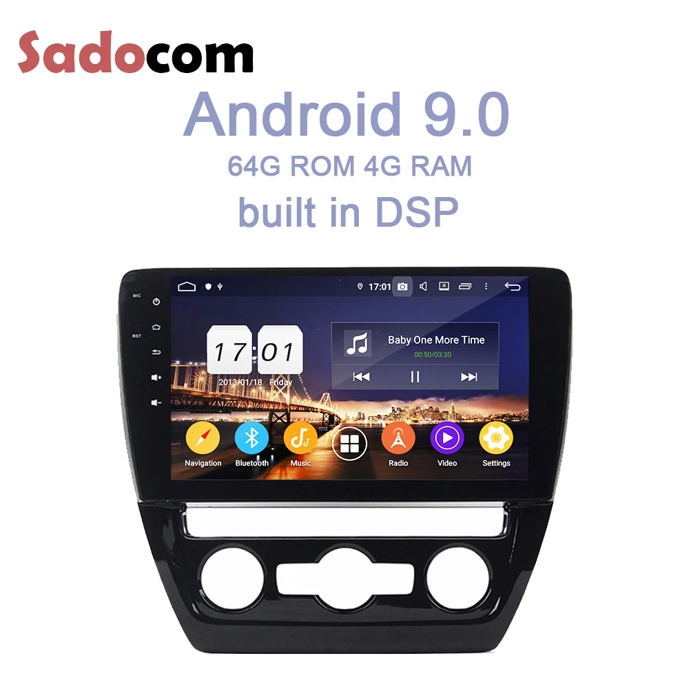 HD TDA7851 Android 9,0 Bluetooth 4,2 4 Гб ОЗУ 64 Гб ПЗУ 8 ядерный автомобильный dvd-плеер gps ГЛОНАСС карта RDS радио для VW SAGITAR