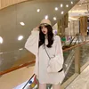 Casual Loose White Shirt Women Lantern Sleeve Blouse Fashion Lapel Oversized Top Shirts 1