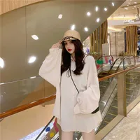 Casual Loose White Shirt Women Lantern Sleeve Blouse Fashion Lapel Oversized Top Shirts 1