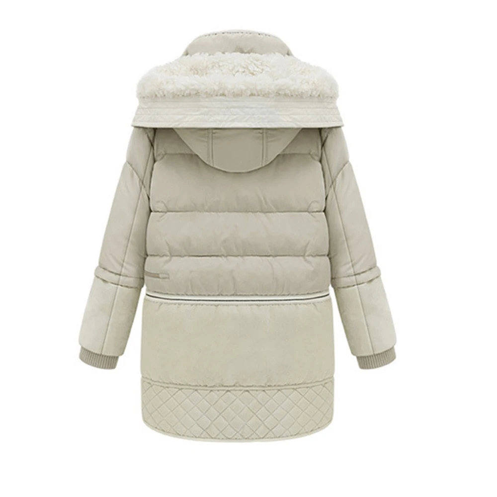 Женская зимняя теплая длинная куртка-пуховик с капюшоном и отложным воротником, пуховое пальто на пуговицах, парки на молнии, зимняя верхняя одежда, пальто WDC3396