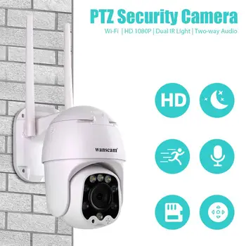 

Wanscam K48C 1080P WiFi IP Camera Motion Detect Auto-Tracking PTZ 4X Zoom 2-way Audio P2P CCTV Security Outdoor Dome Cam