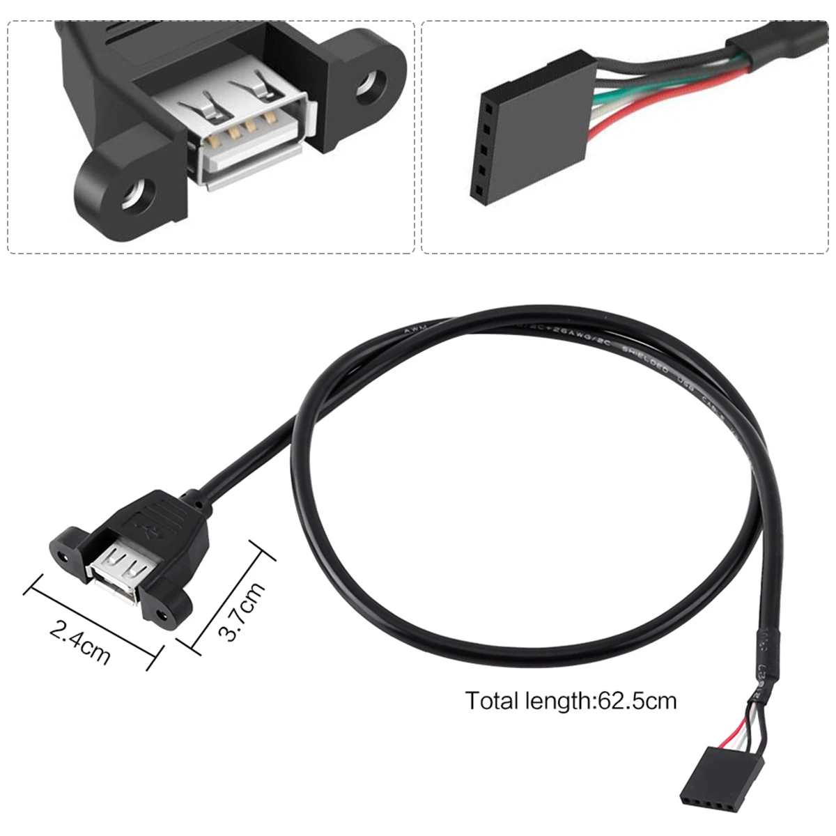 SOONHUA 5 Pin Internal Motherboard Female Header To USB 2.0 Female Adapter Extension Cable Motherboard 5 Pin To USB Female Cable SOONHUA 5 Pin Internal Motherboard Female Header To USB 2.0 Female Adapter Extension Cable Motherboard 5 Pin To USB Female Cable