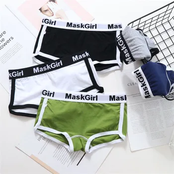 

Unisex Women's Pure Cotton Lettered Boxer Knicker Large Rims Knicker Athletic Pants TT Knicker Les Leggings Students' Pants