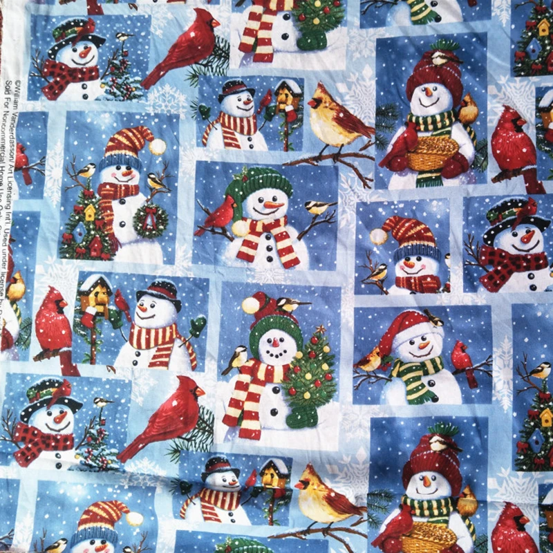 Snowflake Christmas Fabric UK Seller Quilting Turquoise Patchwork Rose