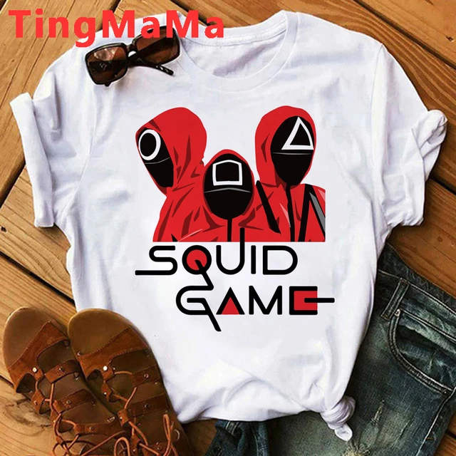 Korean TV Squid Game T Shirt Men Kawaii Cartoon Summer Tops 456 Graphic Tees Unisex Harajuku Fashion Korean Style T-shirt Male 69262