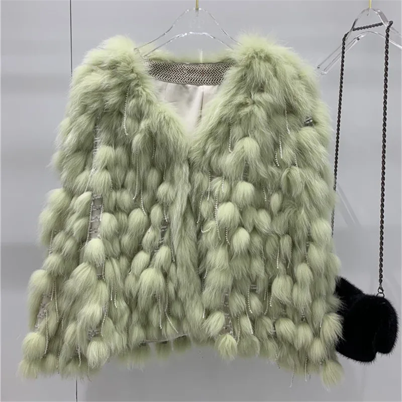 Abrigos mujer invierno стиль шикарные блестки кисточка шуба из натурального Лисьего меха для женщин
