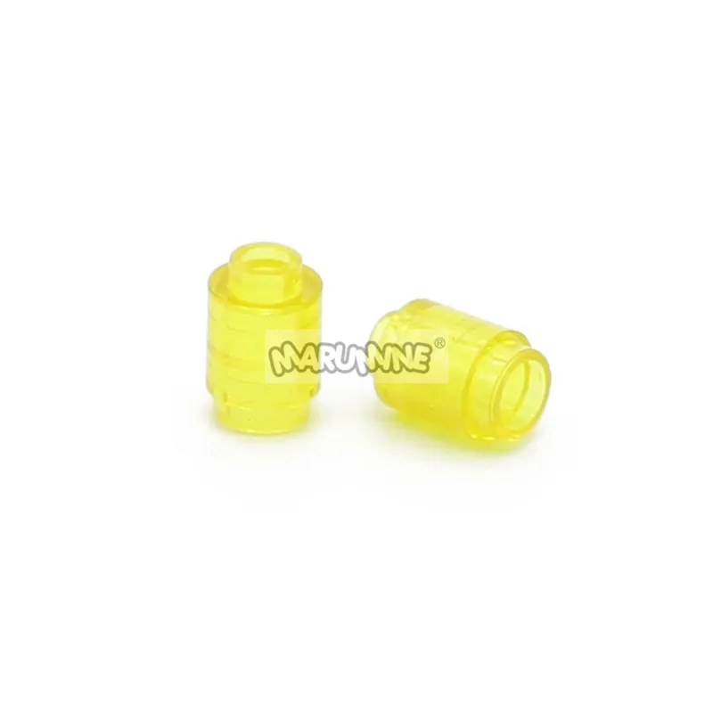 Transparent Yellow Marumine 1x1 круглый цилиндр кирпичи 300 шт. Technic changeever ловли части 3062 30068 сборки частиц строительные блоки - Цвет: Transparent Yellow