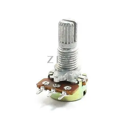 

Type A 10K ohm Single Turn Knurled Shaft 3 Pins Taper Potentiometer