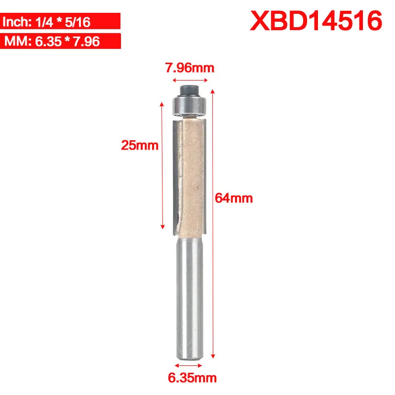 XBD14516 Tideway для промывания и подравнивания фрезы 1/4 ''хвостовик столярные лезве для работы по дереву для столярных работ фрезерный станок для деревообработки инструмента - Длина режущей кромки: XBD14516