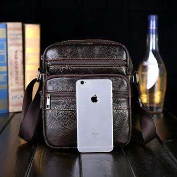 

Full-grain Leather Men's Bag Business Men Leather Briefcase Casual Crossbody Bag Men's Fashion