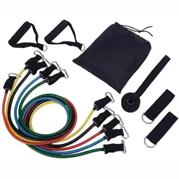 

11 Piece Set Fitness Rally Neutral Tpe + Aluminum Hook Pulling Rope Workout Fitness Equipment Fitness Elastic Band