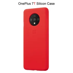 Premium OnePlus Official Protective Case - Genuine Nylon & Sandstone Finish Cover (7T Silicone Red)
