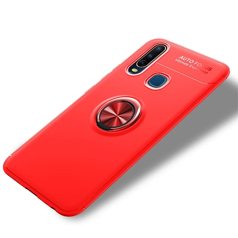 red Роскошная Крышка для телефона VIVO Y12, чехол, держатель для пальцев, мягкое силиконовое покрытие, задняя крышка для VIVO Y12, чехол, тонкий Чехол - Цвет: red