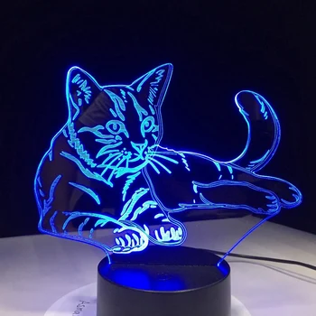 

7 Colorful 3D Lamp Acrylic LED Night Light USB Press Sensor Light Children Cute Night Lamp Bedroom Light Kids Gifts