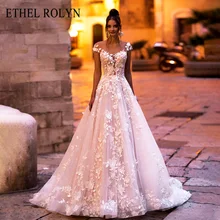 ETHEL ROLYN сексуальное свадебное платье с открытой спиной и открытыми плечами романтические аппликации 3D Цветы Свадебные платья Vestido De Noiva
