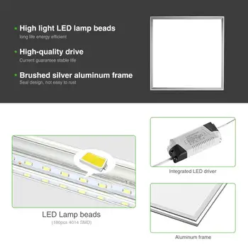 

NEW Large Panel Light Square Stepless Dimming High Brightness for Home Kitchen Bedroom