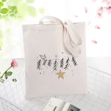 Холщовая Сумка для покупок, сумка-тоут, Рождественский текст, сделай сам, Повседневная печать, логотип, эко многоразовая утилизация