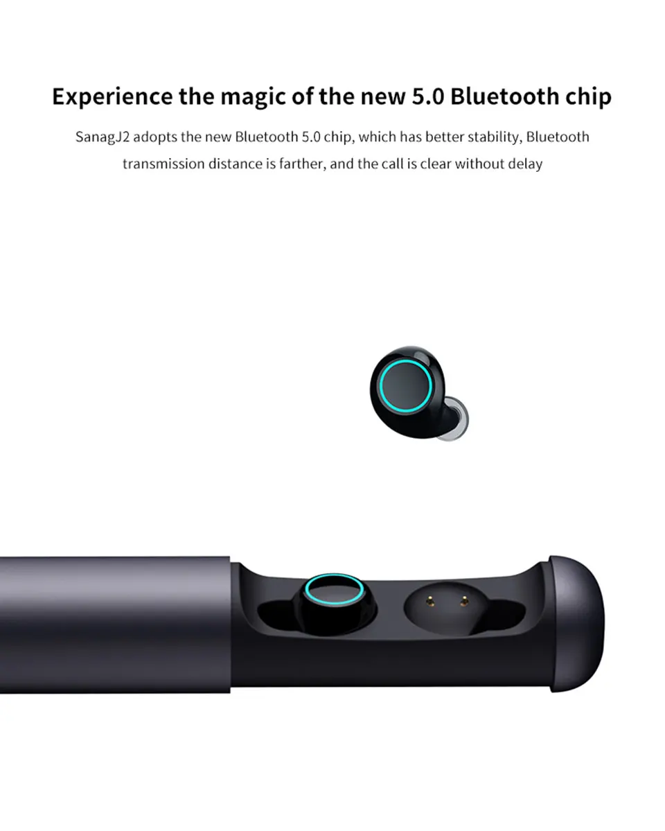 Sanag J2 Bluetooth наушники IPX7 водонепроницаемые спортивные беспроводные наушники Bluetooth 5,0 шумоподавление HiFi стерео беспроводные наушники