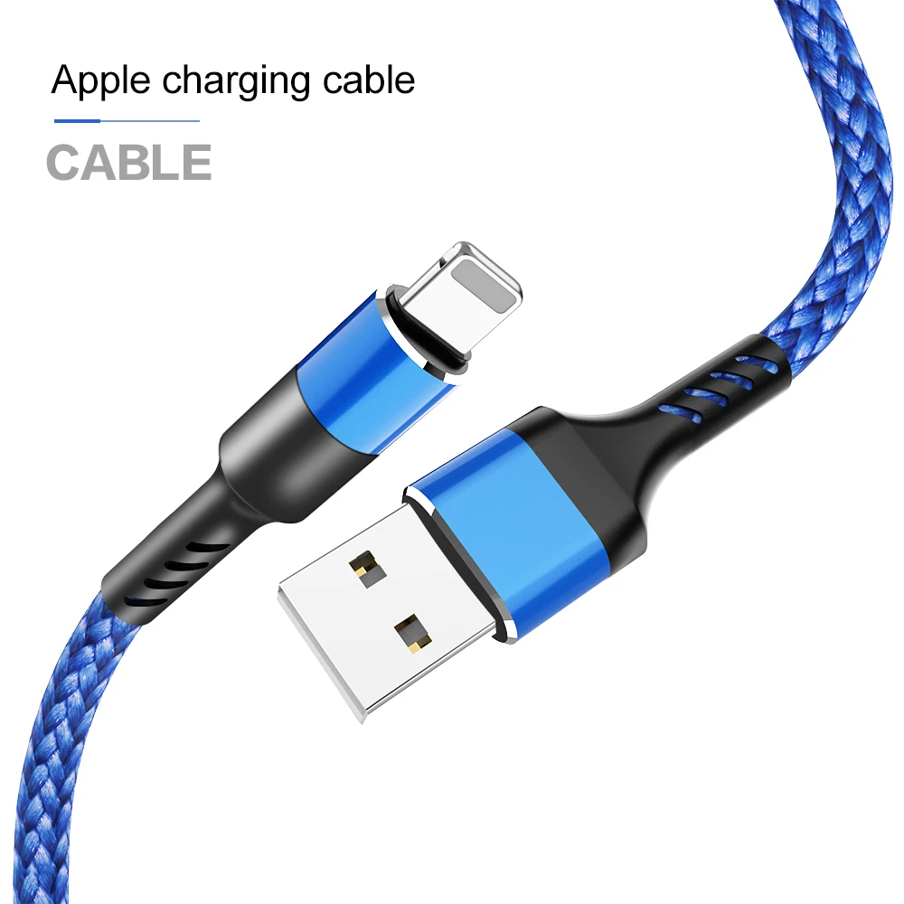 Blue for iPhone QC 3,0 микро Тип usb C 8 Pin кабель для iPhone11 XS XR 1м 2м 3A провод для быстрого заряда Тип-C Зарядное устройство телефонный кабель для зарядки и передачи данных для huawei Xiaomi - Цвет: Blue for iPhone