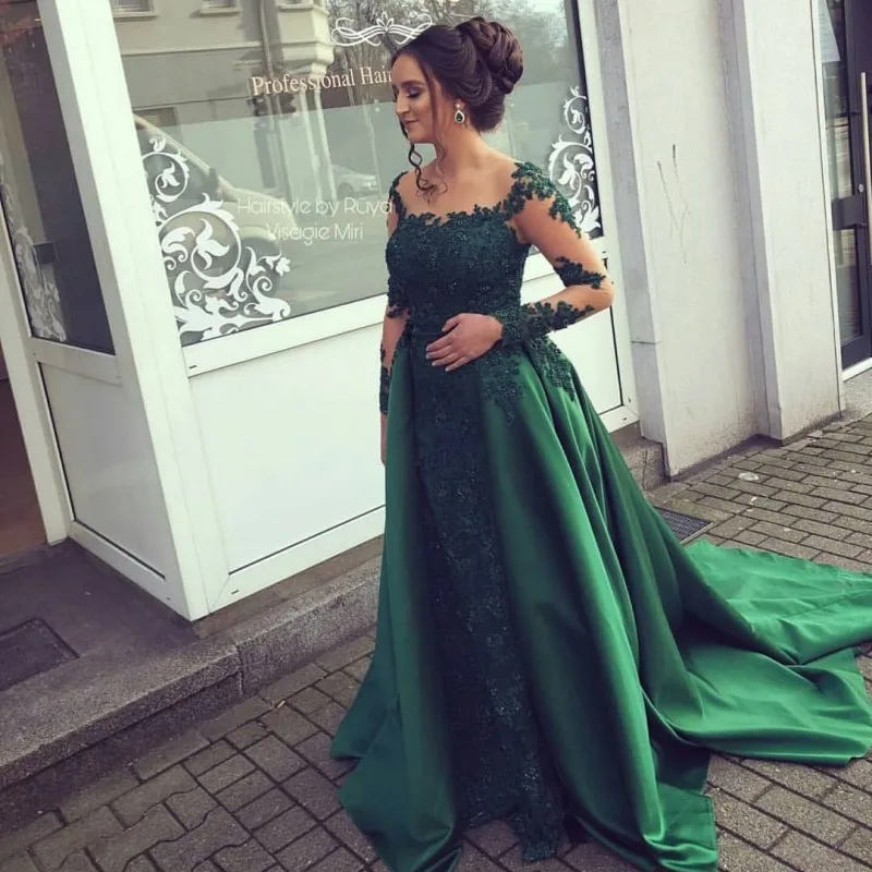 

Evening Prom Dresses Long 2019 Vestido Longo Festa Plus Size Ball Gown Black Arabic Muslin Evening Gown Formal Dress