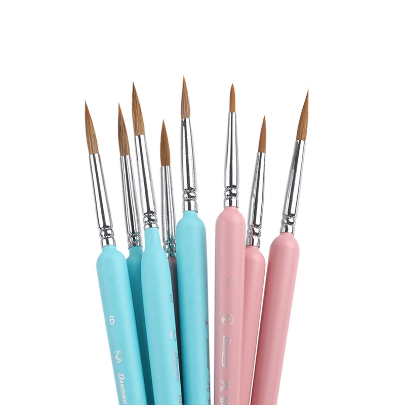 Pink Hook Line Pen with Soft Hair Bristles for Watercolor and Oil Painting – Extra Fine Weasel Hair Brush for Hand-Painted Artworks in Gouache and Acrylic
