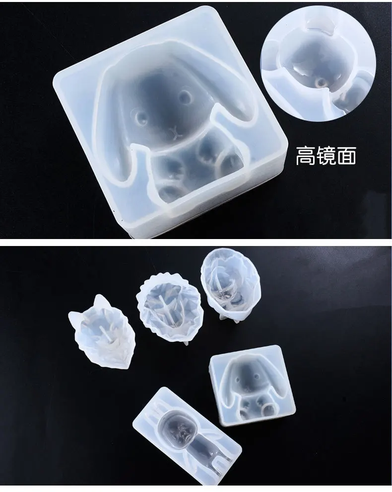 Popular1PC Lion Wolf Head Heart Rabbit Shape Silicone Cake Mold DIY Chocolate Baking Utensil Cake Decoration Plaster Mold