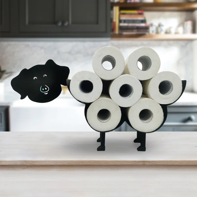 Toilet Paper Holders Wall Mount Creativity Animal Toilet Holder Standing Tissue Storage Racks Punch Free  Bathroom Accessories