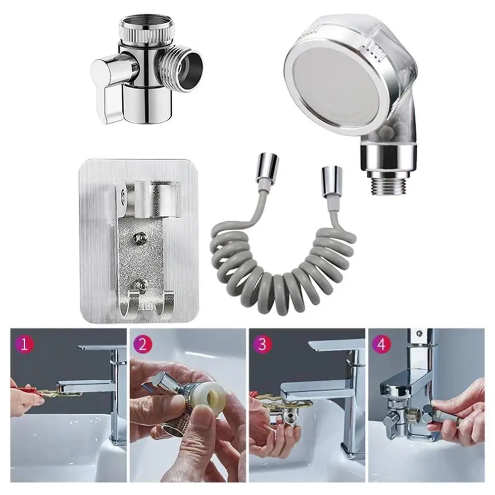 

360 Degree Rotatable Spray Head Tap ABS + Stainless Steel Durable Faucet Filter Nozzle 3 Modes KitchenTap Faucet Accessories