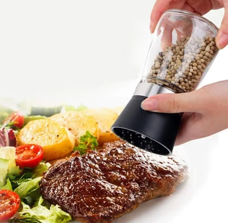 Currently Available Manual Pepper Mill Glass Bottle Environmentally Friendly New Material Pepper Mill