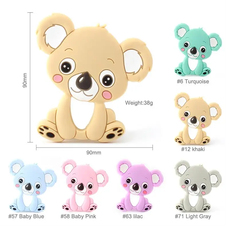 Keep& Grow 10 шт. Силиконовые Прорезыватели животные коала медведь собака Детские Прорезыватели DIY пустышки бусы-клипсы Прорезыватели игрушки детские товары - Цвет: 10pcs  Koala