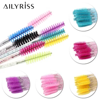 

50/100 Pcs/Pack Mascara Wands Disposable Crystal Shiny Eyelash Brushes for Extensions Eye Lash Applicator Makeup Tool Kits