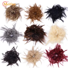 MEIFAN синтетические взъерошенные гибкие волосы булочка прямой пончик-шиньон эластичные грязные резинки пучок обертывание конский хвост Расширение для женщин