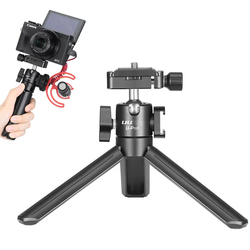 

UURig U-Pod Vlog Camera Tripod Metal Mini Tabletop Holder Stand With Microphone Cold Shoe Mount Adapter For Sony/Canon