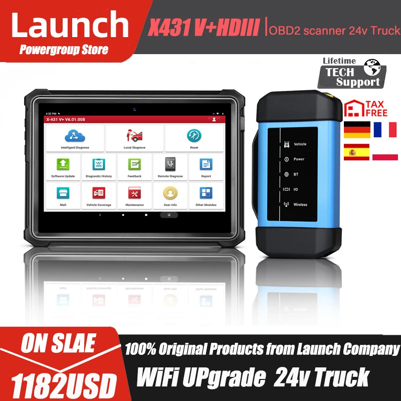 Диагностический сканер Launch X431 V Plus HDIII диагностический 24 В для грузовиков с Wi-Fi/BT