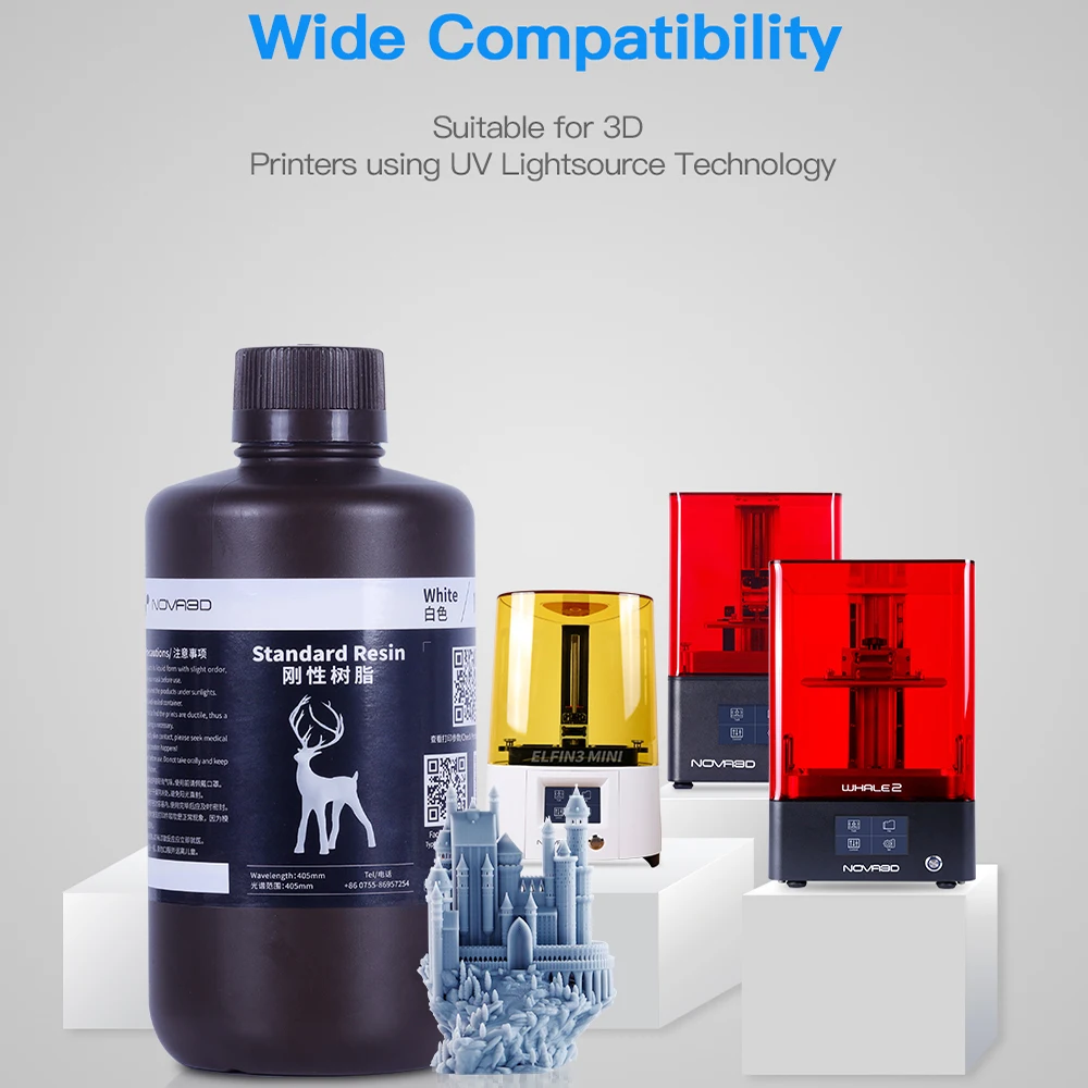 Resina 3D Trasparente NOVA3D 500g - Per Stampanti LCD 405nm, Fluidit&agrave; Eccellente, Low Odor